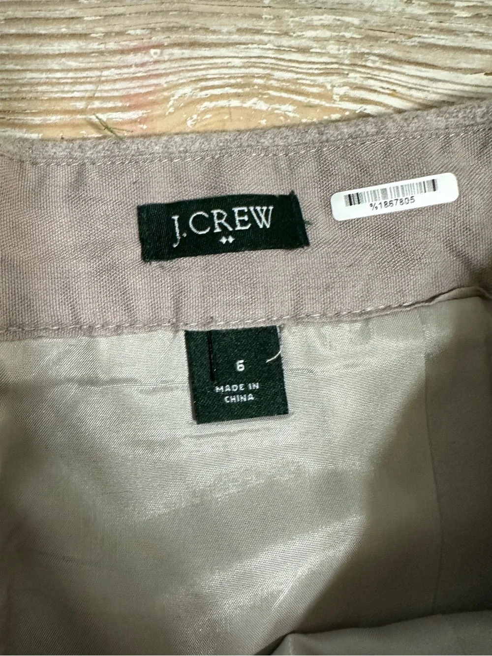 J. Crew Classic Taupe Wool-Blend Mini Skirt sz 8